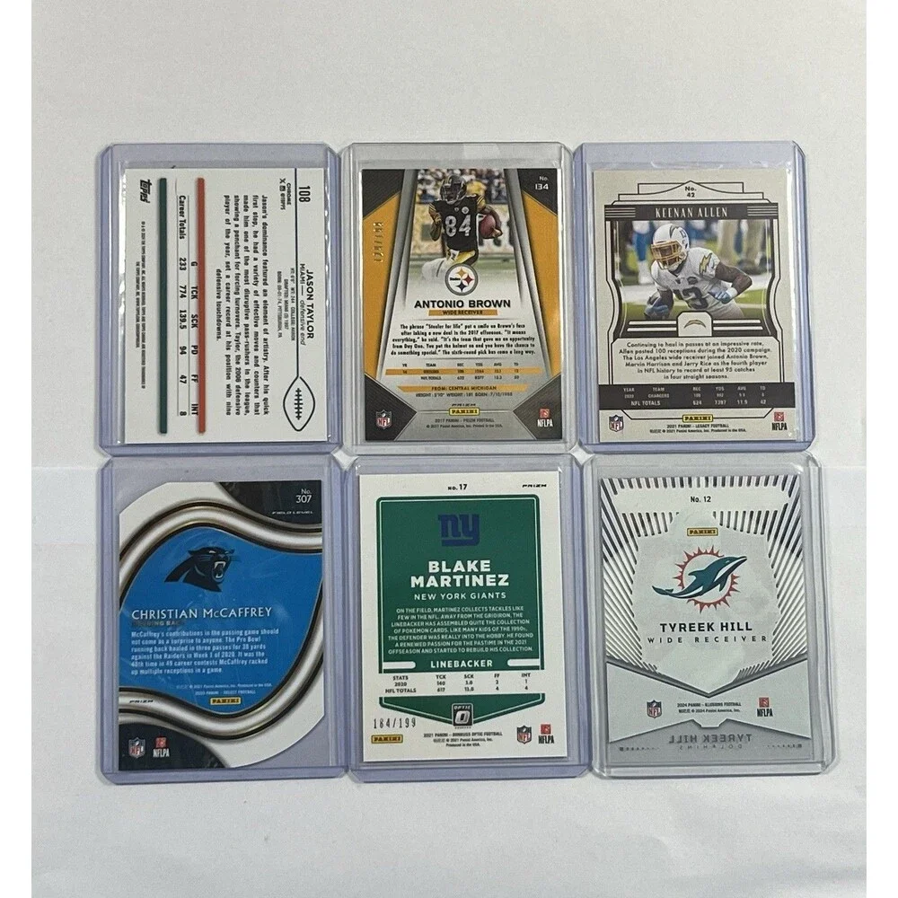 NFL Card Lot Numbered /50 /199 Brown Allen McCaffrey Hill Taylor Martinez 6pc
